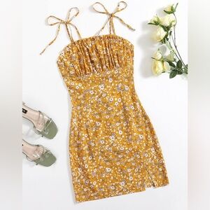 Yellow Floral Summer Dress